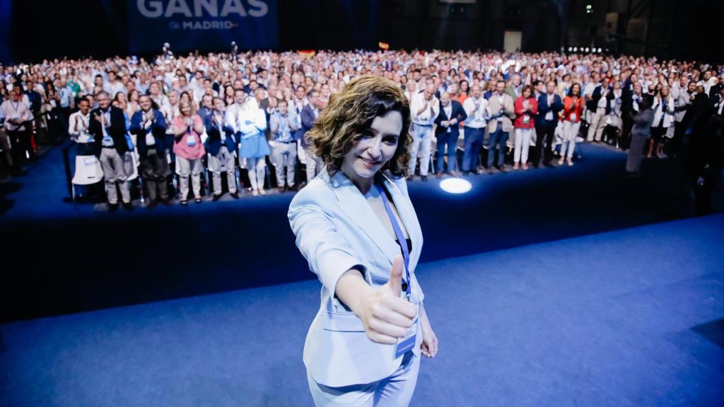 La presidenta de la Comunidad de Madrid y del PP en la región, Isabel Díaz Ayuso, en la clausura del XVII Congreso Autonómico.