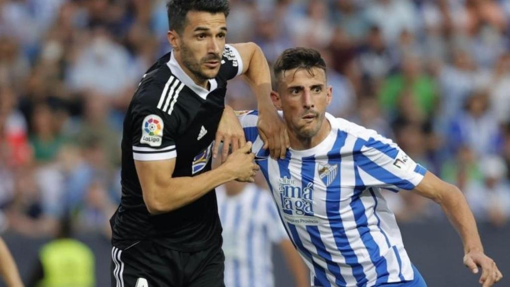 Pablo Chavarría durante el Málaga CF-Burgos