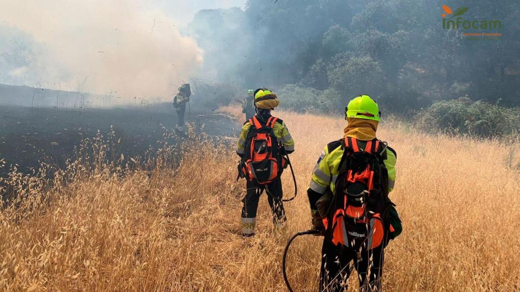 Incendio en El Casar de Escalona, en Toledo, en julio de 2021.
