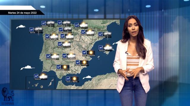 El tiempo para el martes 24 de mayo.
