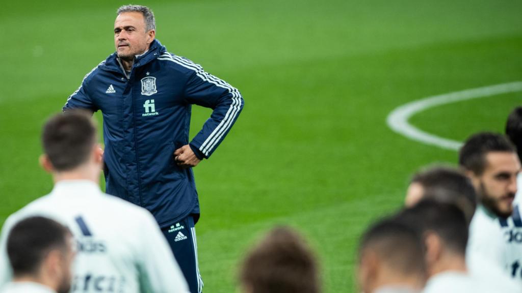 Luis Enrique, durante un entrenamiento.