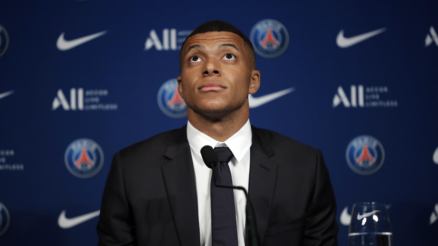 Kylian Mbappé, en rueda de prensa.