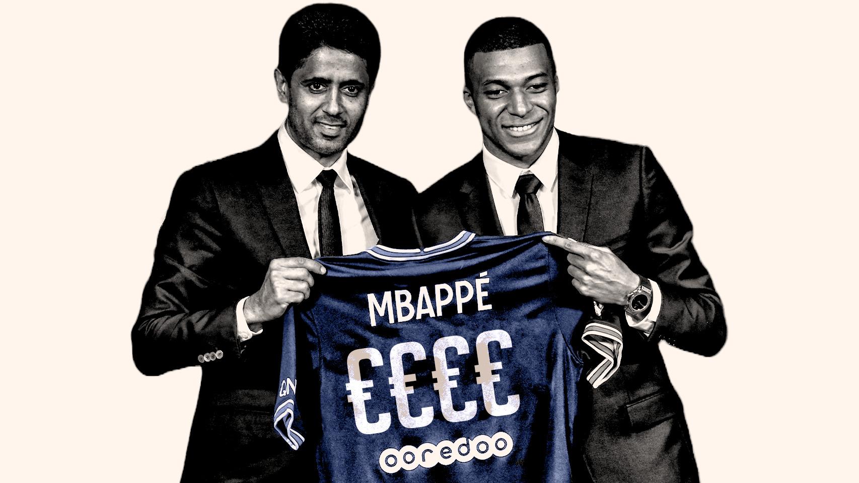 Nasser Al-Khelaifi y Kylian Mbappé