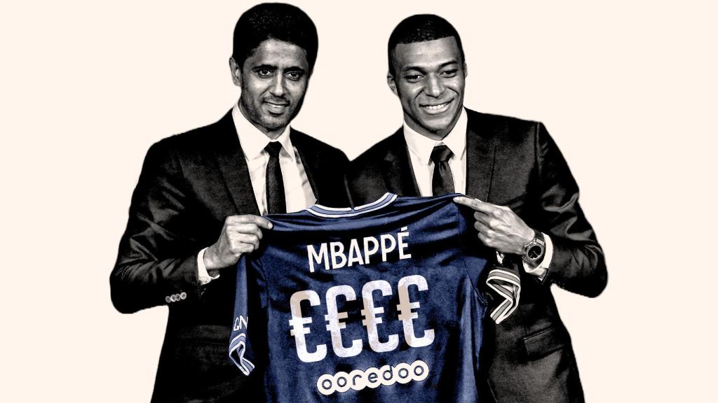 Nasser Al-Khelaifi y Kylian Mbappé