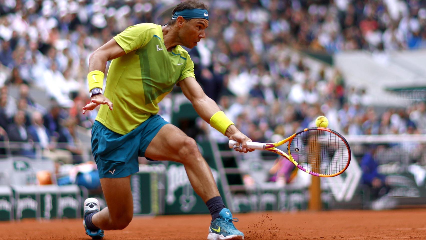 Nadal, durante el partido ante Thompson.