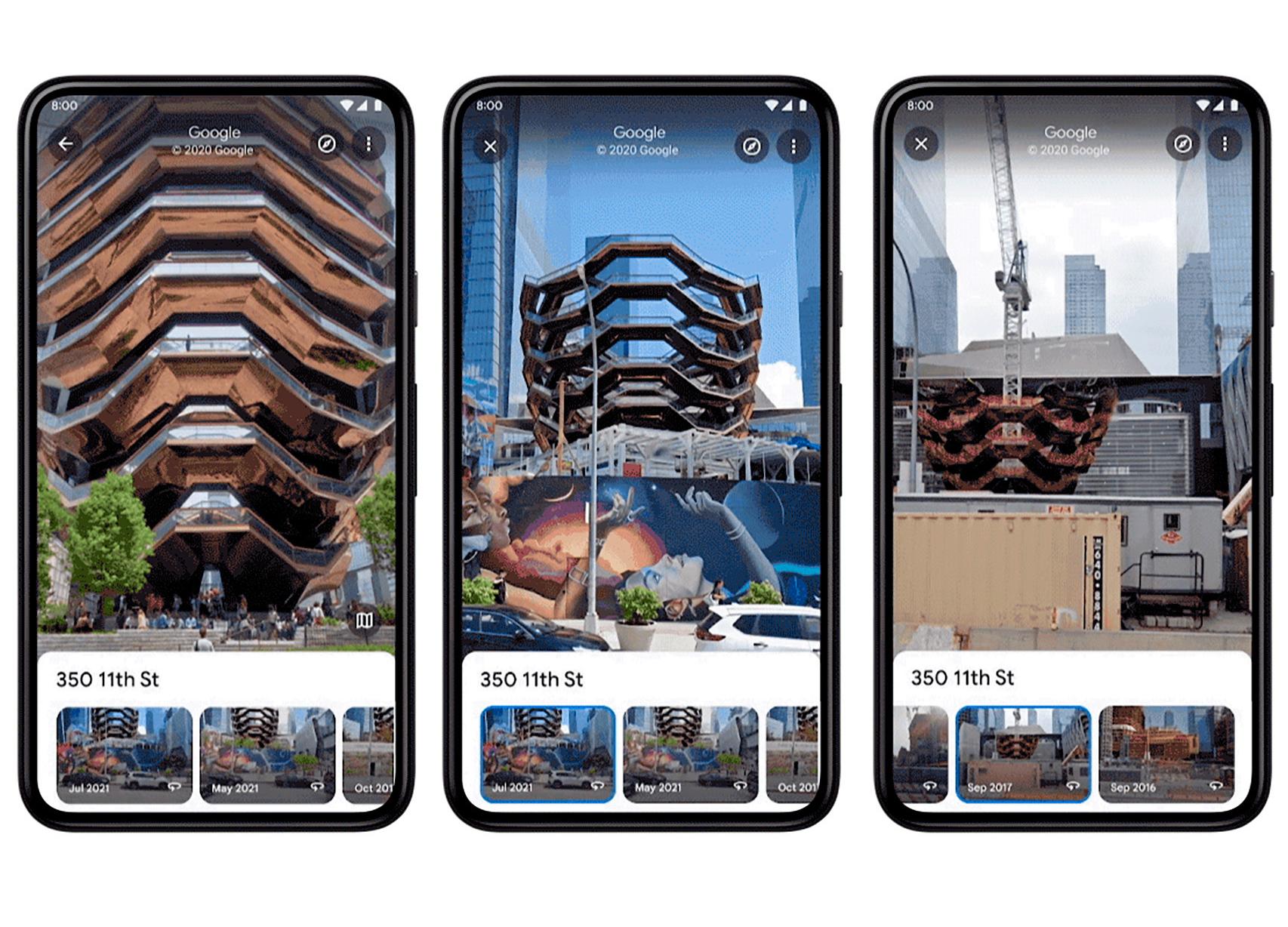 Histórico de imágenes de Street View
