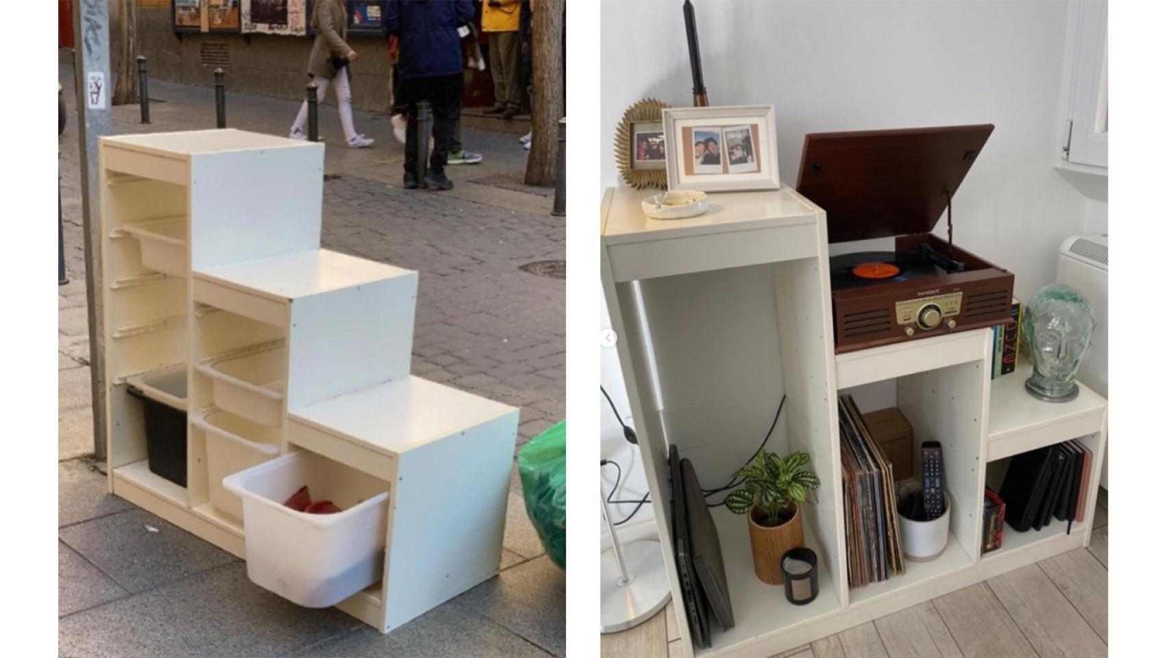 Mueble 'rescatado' de la basura.