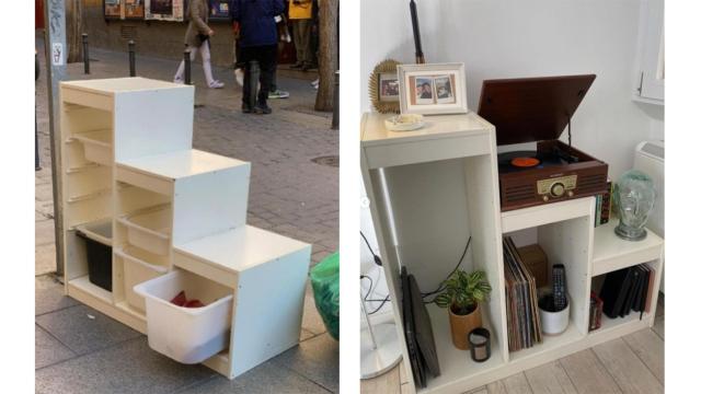 Mueble 'rescatado' de la basura.