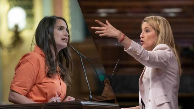 Belén Hoyo (PP) y María Muñoz (Cs), durante sus intervenciones este martes en el Congreso. EE