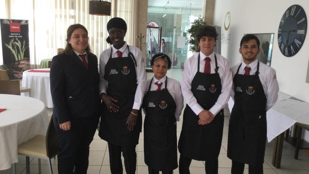 Los alumnos de la Escuela de Hostelería de Santa Marta, en Aveiro