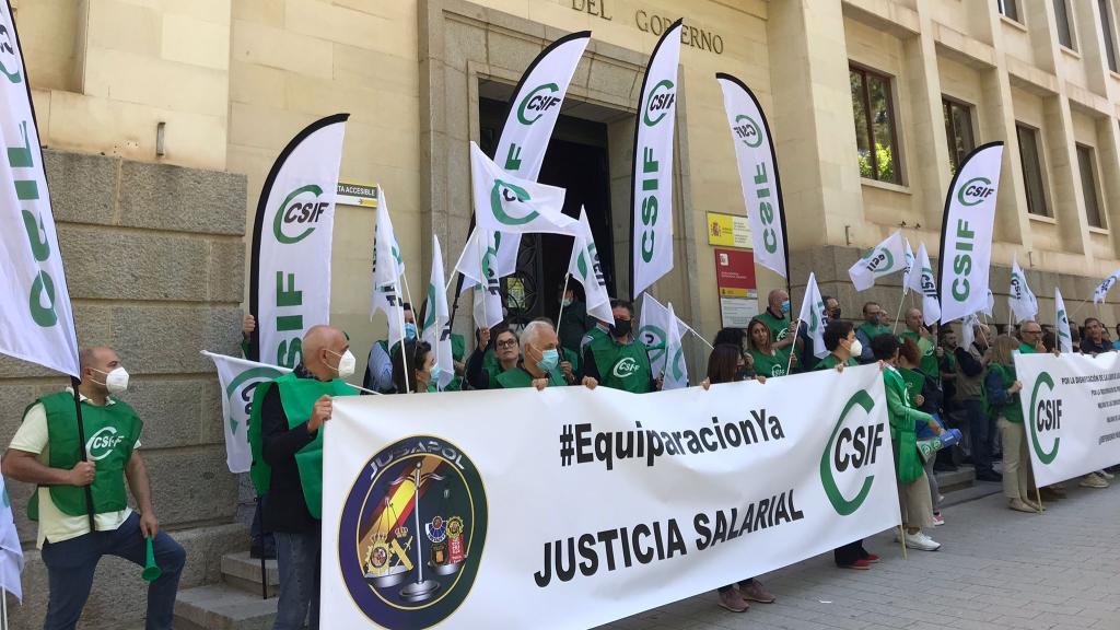Protestas en Albacete. Foto: CSIF CLM.