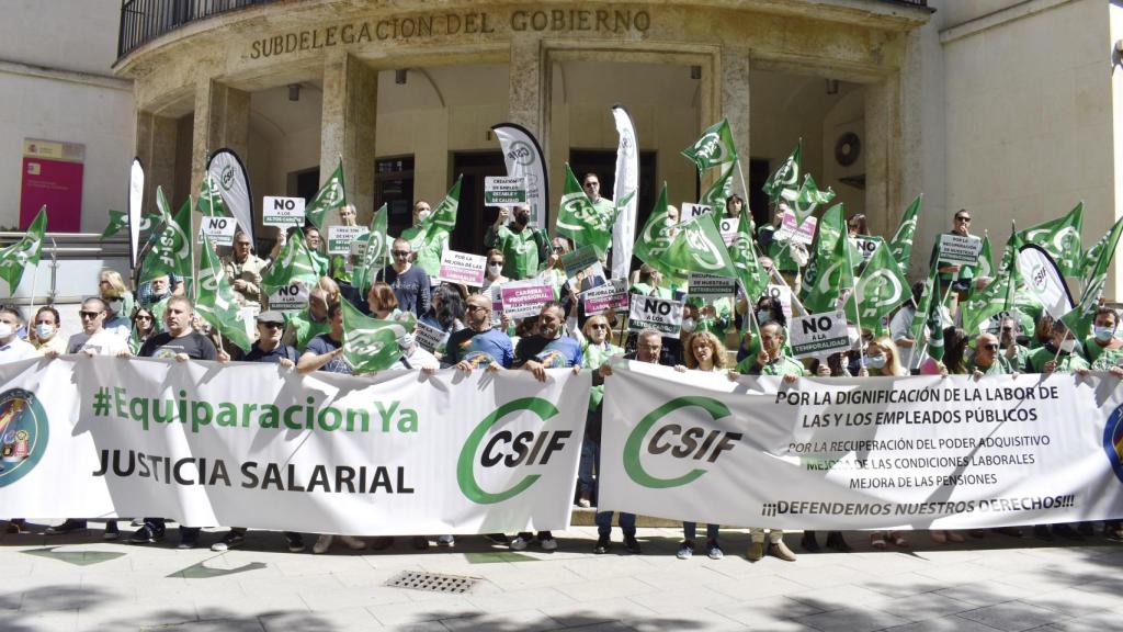 Protestas en Ciudad Real. Foto: CSIF CLM.