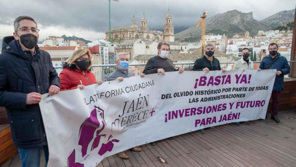 La Plataforma, antes de constituirse como partido, durante una reivindicación en febrero del año pasado.