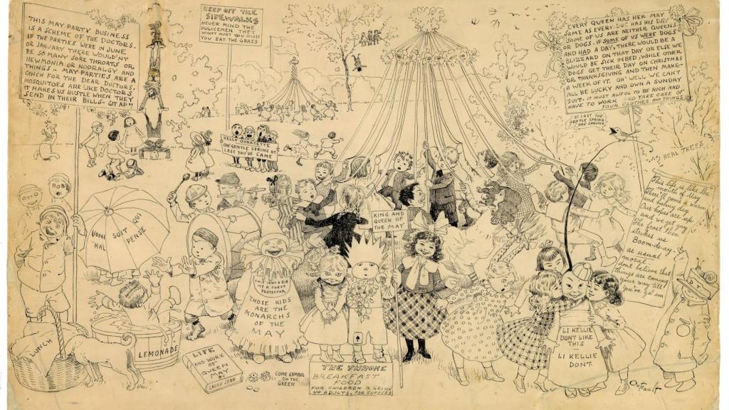 Richard Felton Outcault. The Yellow Kid Ilustración, New York Journal 20 de septiembre de 1896. Tinta china sobre papel. 9e Art Références, París.