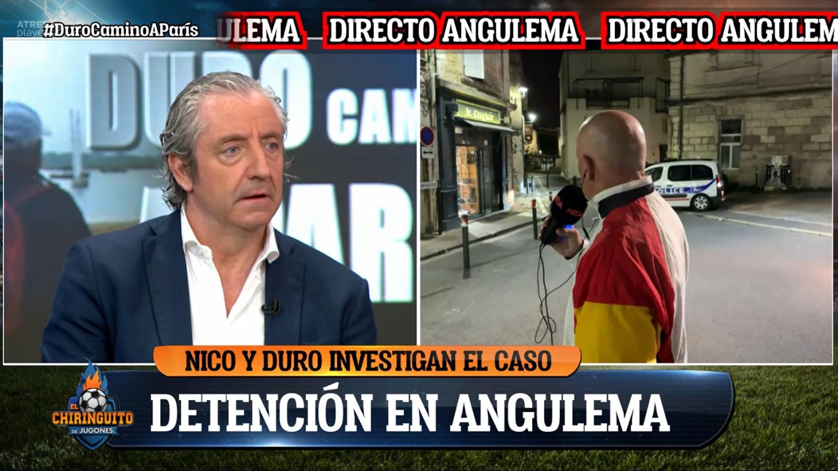 'El chiringuito' de Pedrerol emite una detención en directo durante una conexión con un reportero