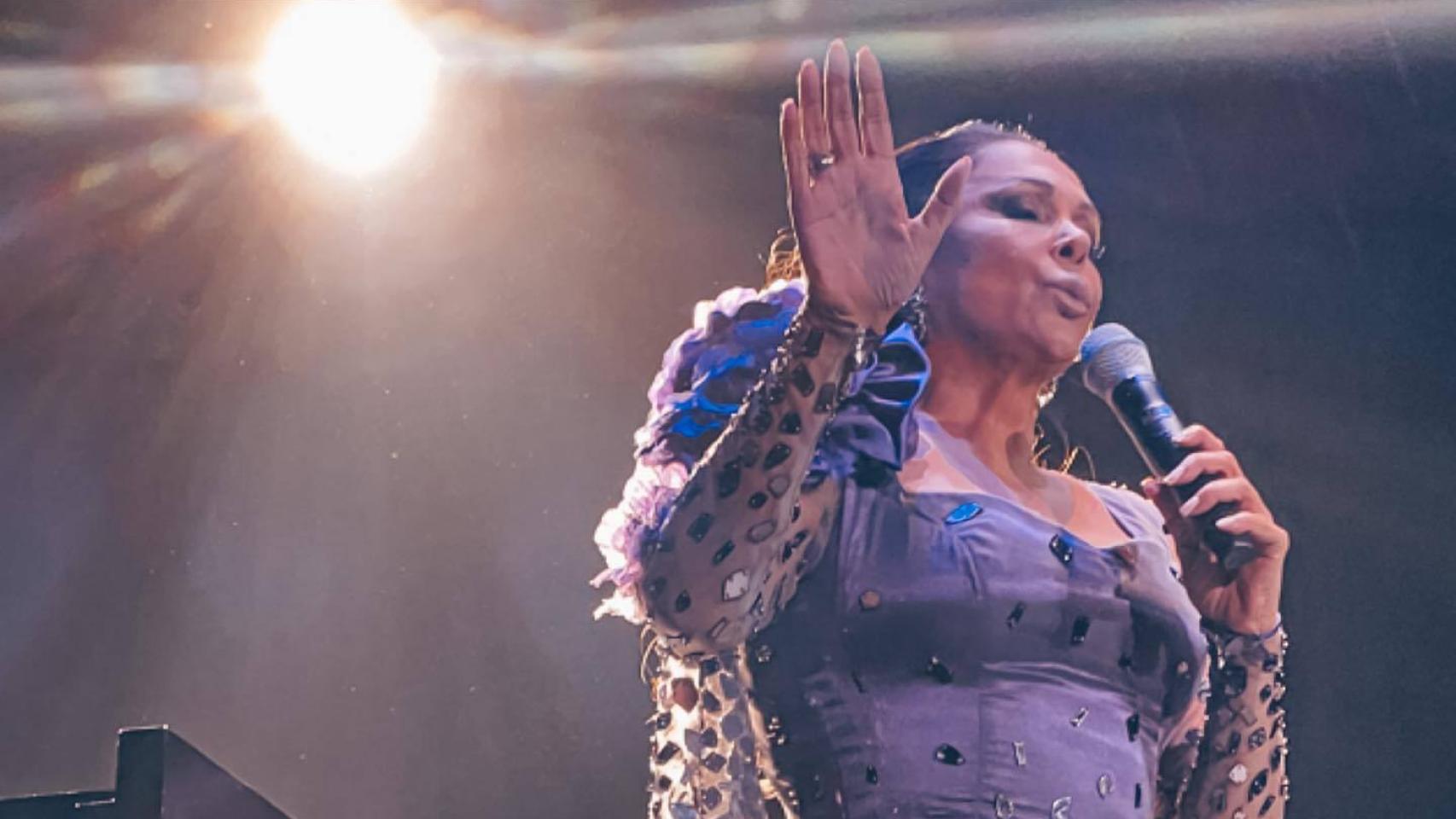 Isabel Pantoja durante el concierto de Buenos Aires en una imagen de redes sociales.