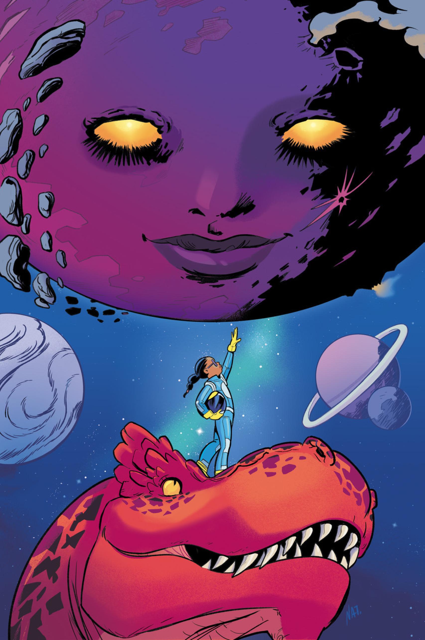 Una portada para 'Moon Girl y Dinosaurio Diabólico'.