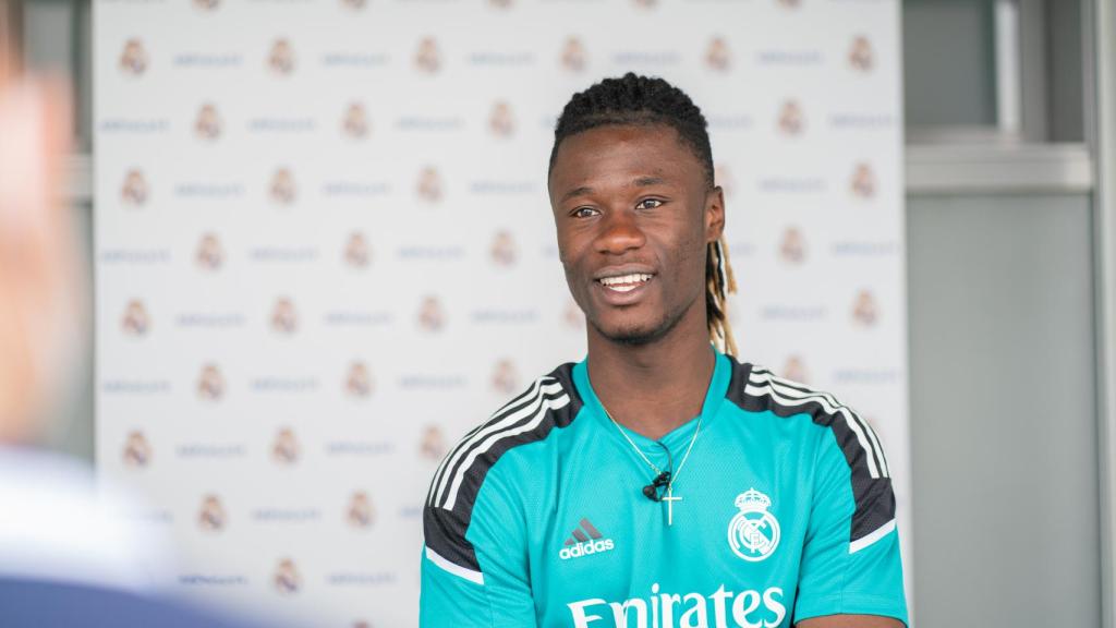 Eduardo Camavinga, durante la entrevista con El Español