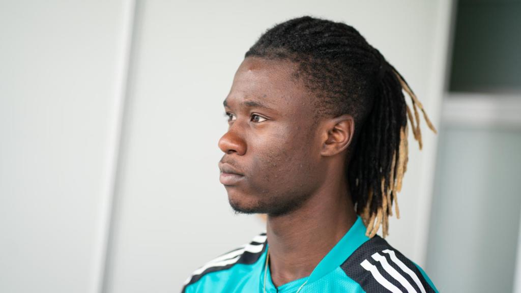 Eduardo Camavinga, durante la entrevista con El Español