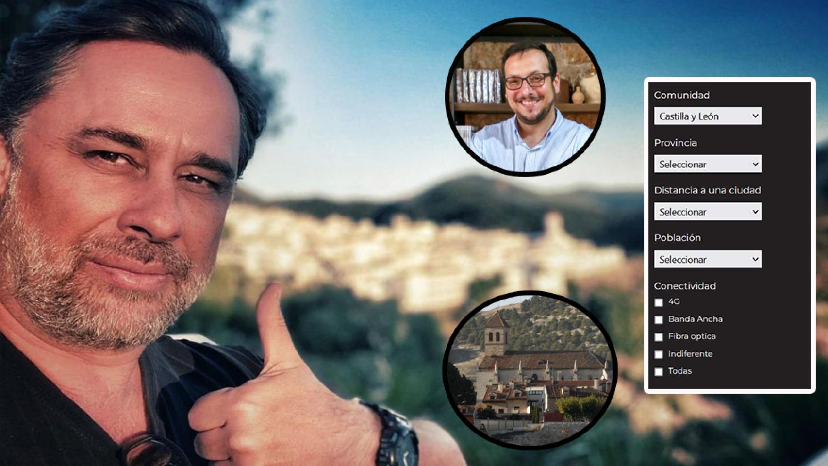 Ramón Pradera, Millán Bermejo, alcalde de Covarrubias, una imagen de la plataforma y Simancas