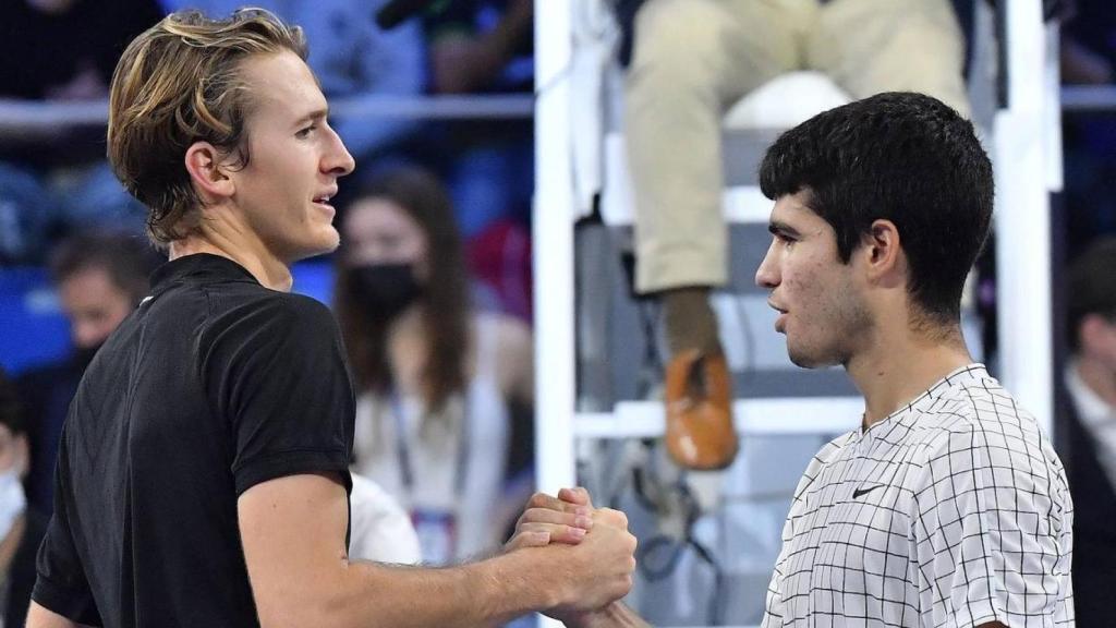 Sebastian Korda y Carlos Alcaraz, en las NextGen Finals.