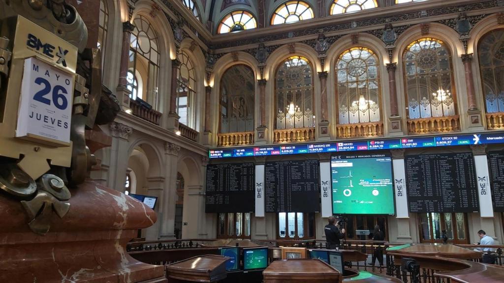Imagen de la bolsa de Madrid de este jueves 26 de mayo.