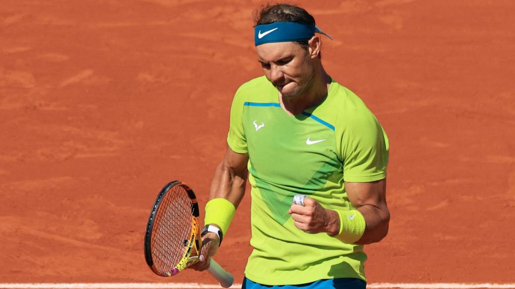 Rafa Nadal celebra un punto.