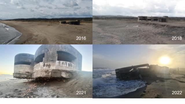 Evolución del búnker de la playa de Guadalquitón, en San Roque (Cádiz).
