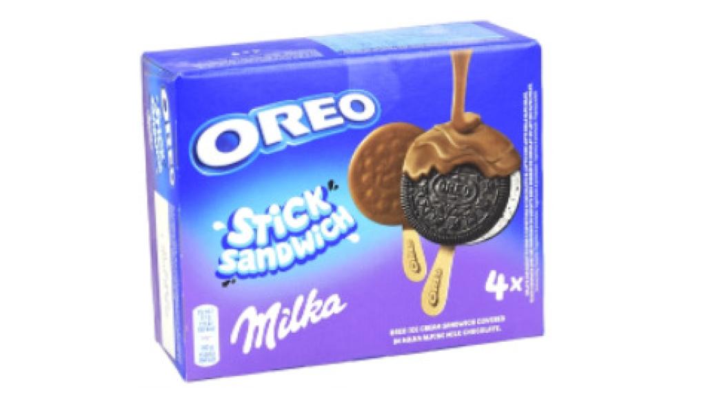 La caja de Nestlé Oreo Stick de Sándwich, uno de los peores helados del mercado.
