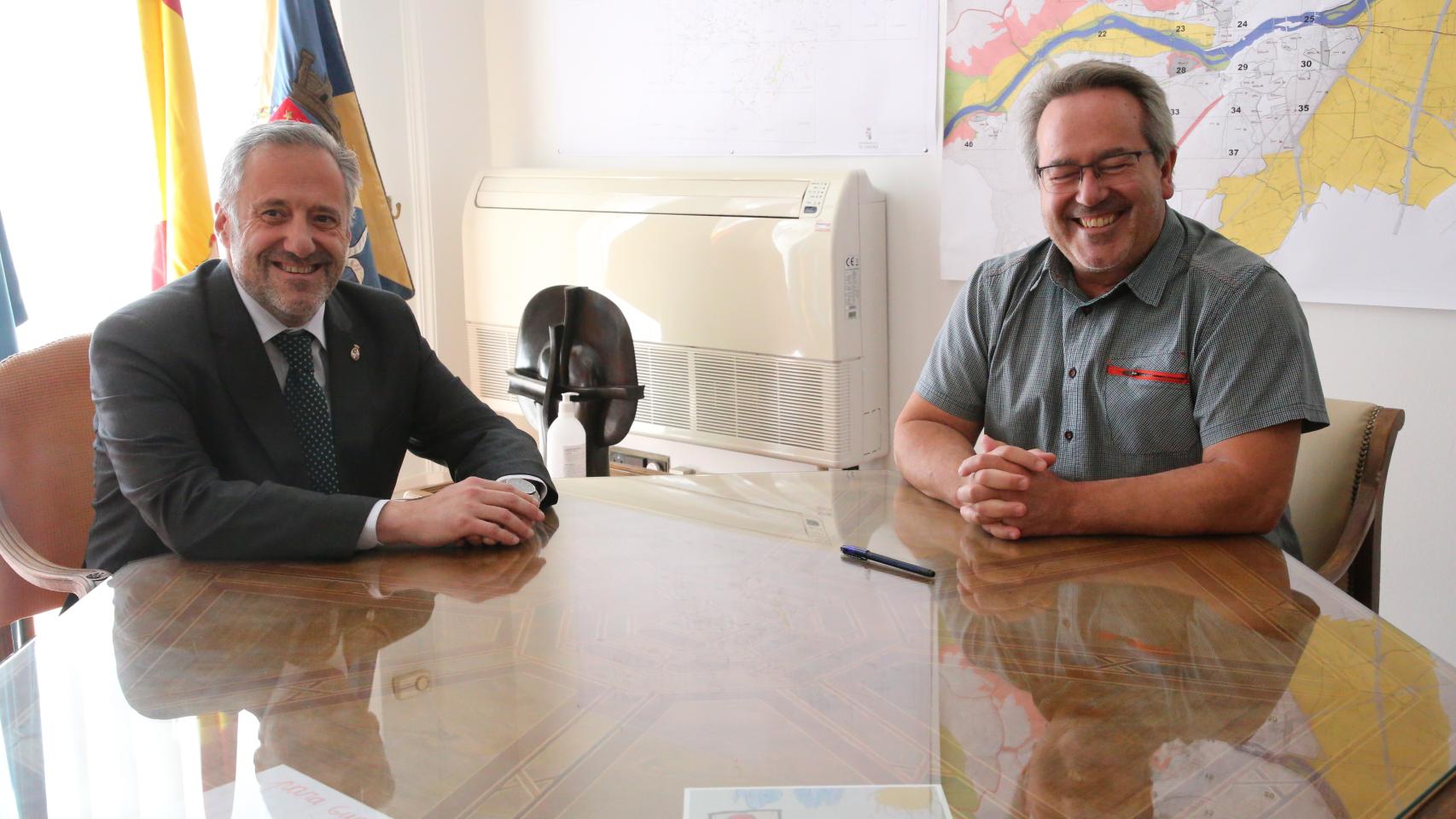 El presidente de las Cortes de Castilla y León, Carlos Pollán; junto al alcalde de Zamora, Francisco Guarido