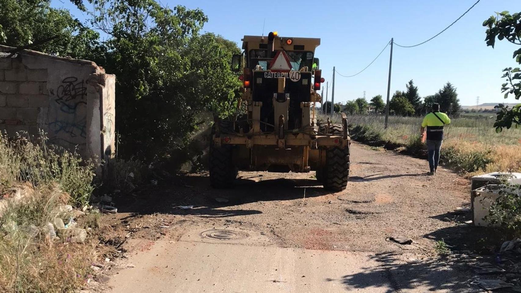 Obras en el camino de las Llamas