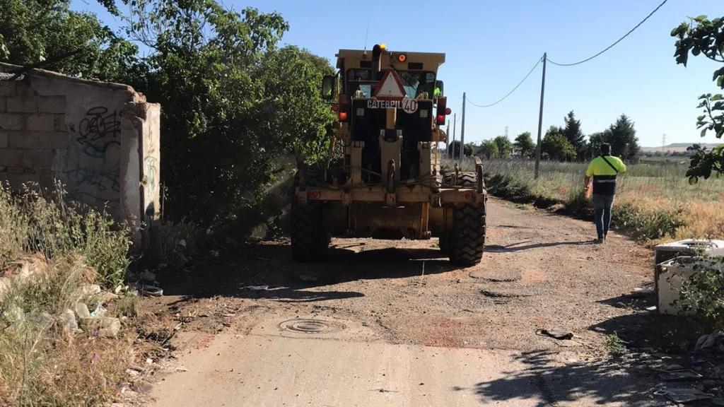Obras en el camino de las Llamas