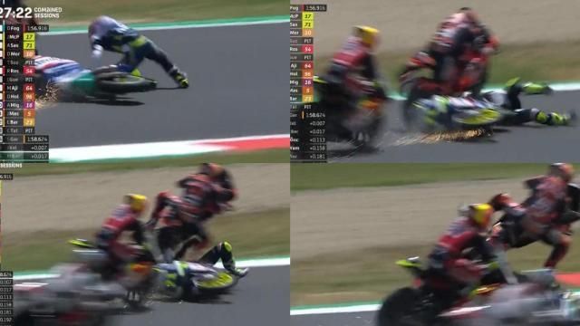 La caída de Ayumu Sasaki y el atropello de Jaume Masià.