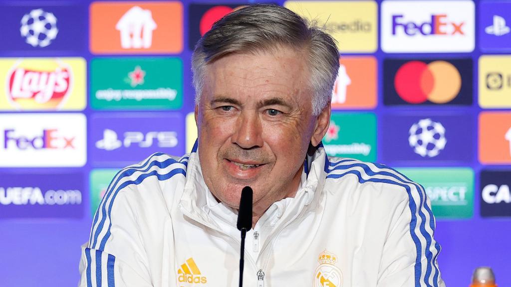 Carlo Ancelotti en rueda de prensa antes de la final de Champions