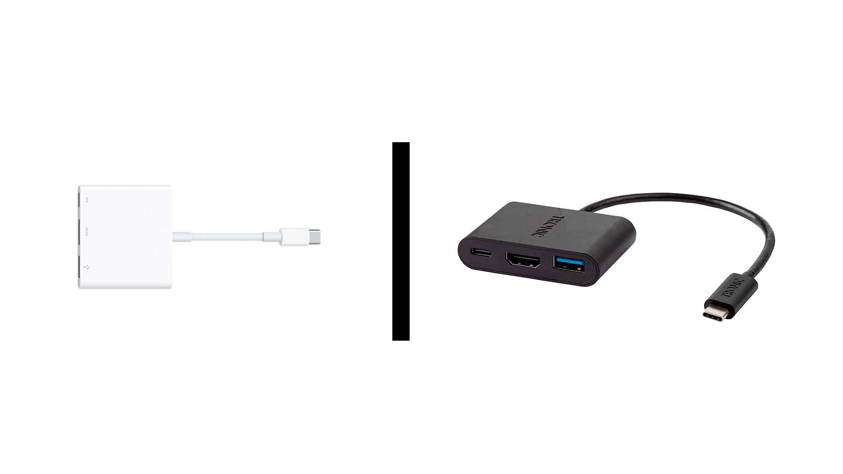 Ambos adaptadores de Apple y Lidl.