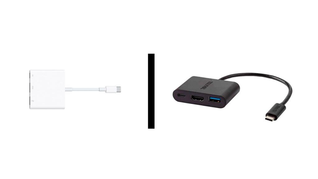 Ambos adaptadores de Apple y Lidl.