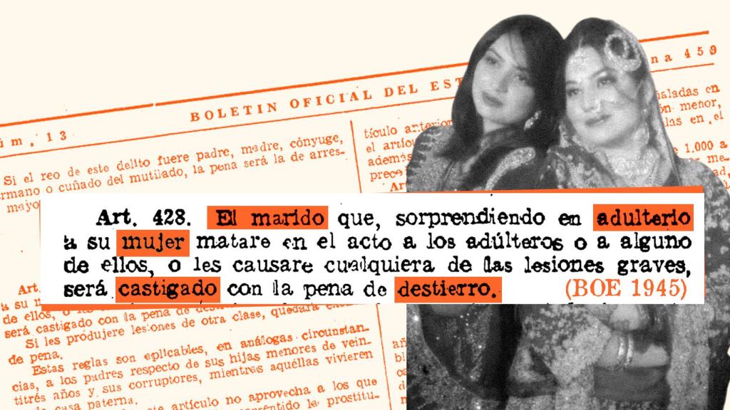 El artículo del Código Penal de la época franquista que permitía al marido matar a su mujer adúltera.
