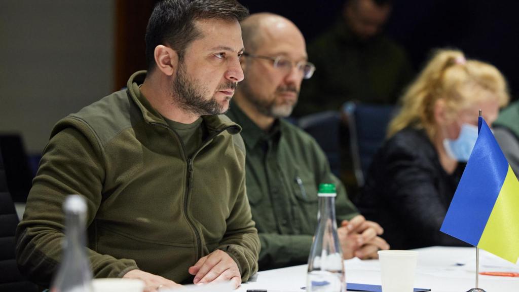 El presidente ucraniano, Volodimir Zelenski, el pasado mes de marzo durante una reunión.