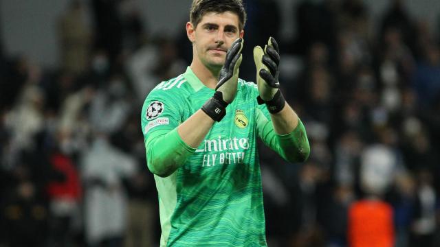 Thibaut Courtois tras un partido de Champions del Real Madrid
