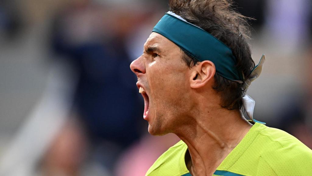 Rafa Nadal grita en la Philippe Chatrier.