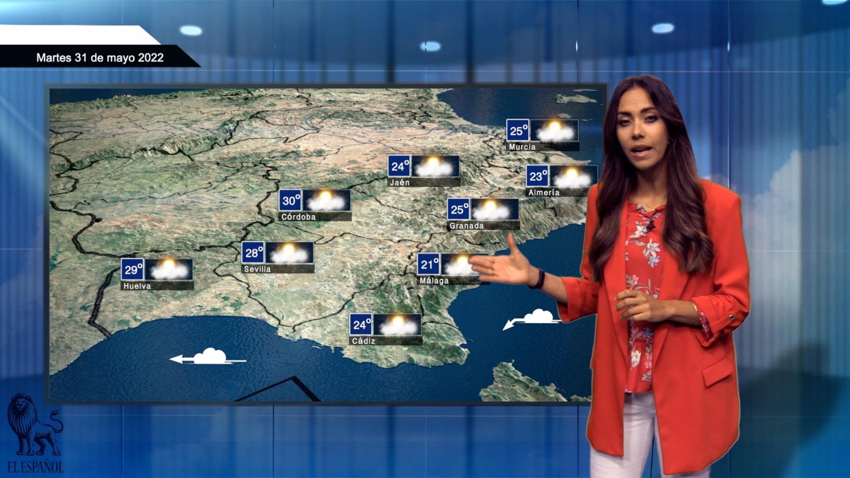 El tiempo para el martes 31 de mayo.