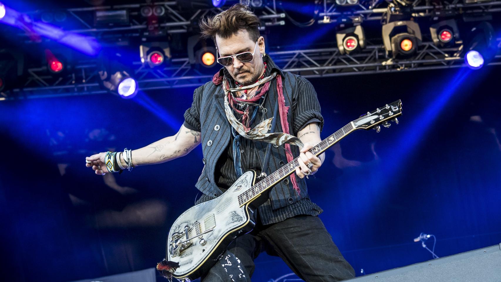 Johnny Depp durante un concierto en el año 2016.