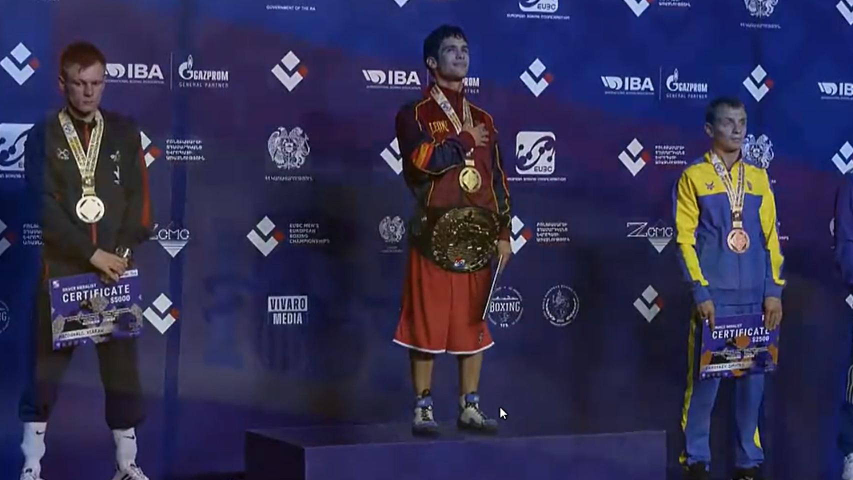 Martín Molina, en el podio.