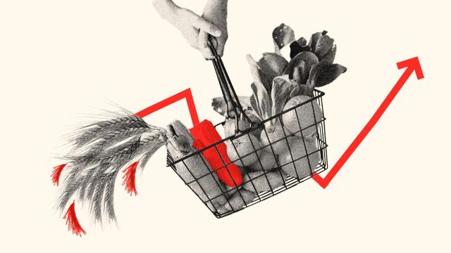 Ilustración sobre la cesta de la compra.