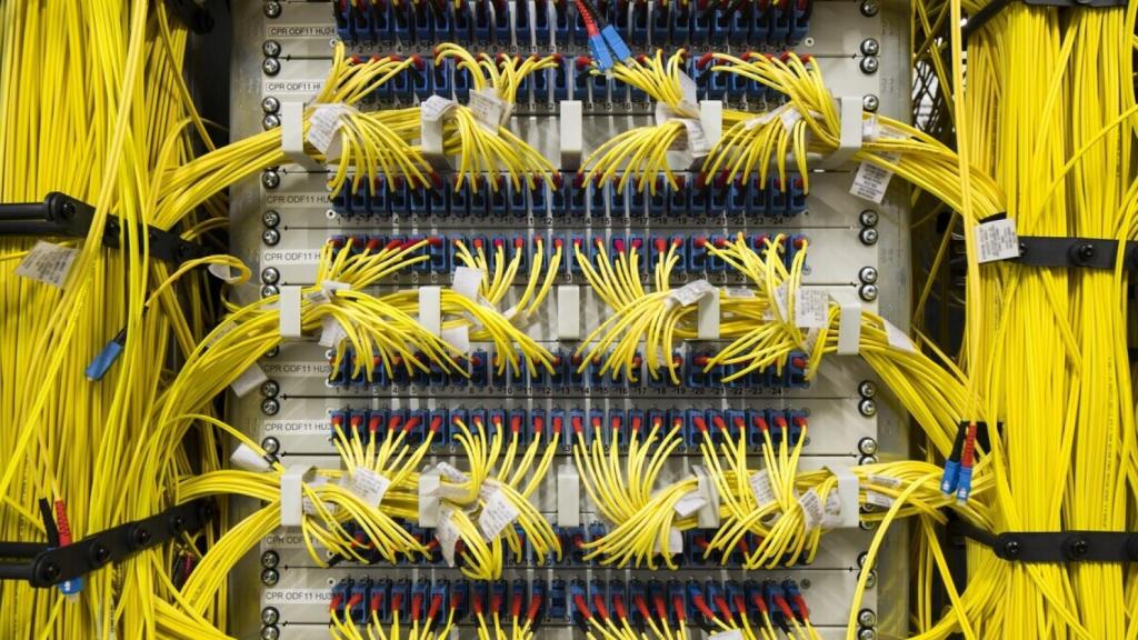 Panel de parcheo de DE-CIX en un centro de datos