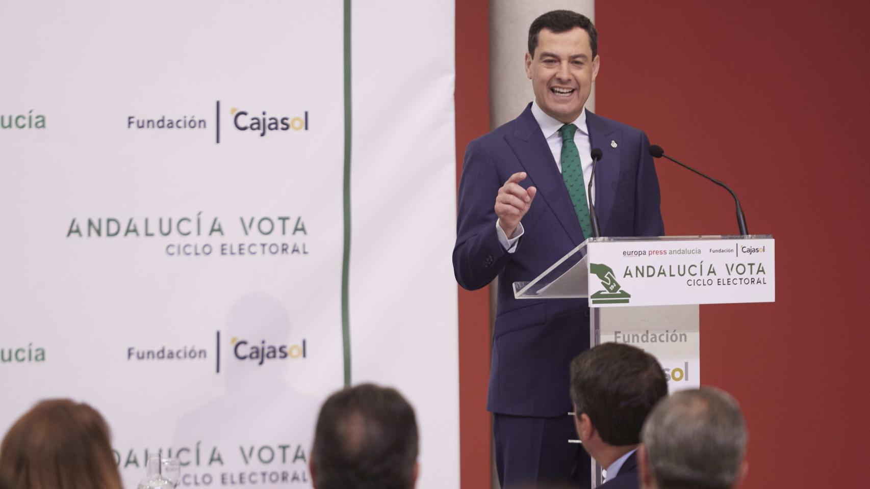 El candidato del PP a la presidencia de la Junta de Andalucía, Juanma Moreno, este martes.