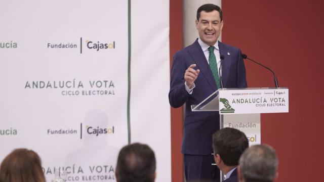 El candidato del PP a la presidencia de la Junta de Andalucía, Juanma Moreno, este martes.