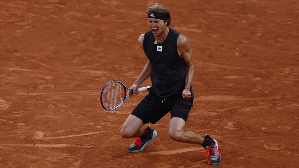 Alexander Zverev celebra su victoria.