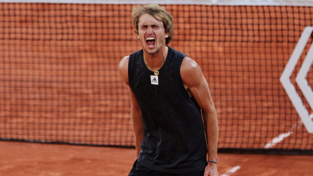 La celebración de Alexander Zverev.