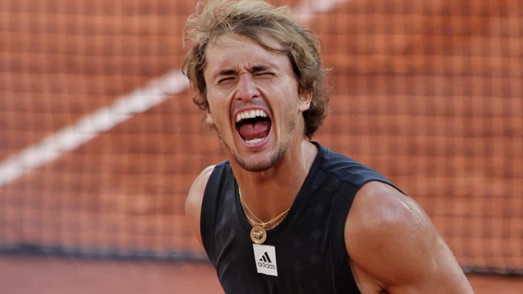 Alexander Zverev grita tras su triunfo.